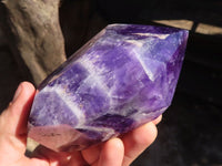 Polished Deep Purple Chevron Amethyst Points  x 2 From Zambia - Toprock Gemstones and Minerals 