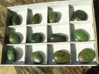 Polished Green Verdite Palm Stones  x 12 From Zimbabwe - TopRock