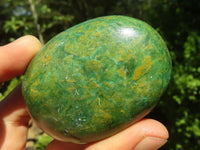 Polished Green Verdite Palm Stones  x 12 From Zimbabwe - TopRock