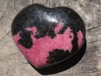 Polished Beautiful Pink & Black Rhodonite Heart & Egg  x 2 From Ambindavato, Madagascar - TopRock