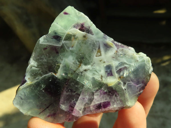 Polished  One Side Polished Watermelon Fluorite Pieces  x 12 From Uis, Namibia