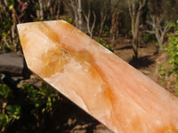 Polished Orange Twist Calcite Towers x 3 From Maevantanana, Madagascar