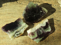 Polished  One Side Polished Watermelon Fluorite Pieces  x 12 From Uis, Namibia