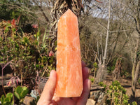 Polished Orange Twist Calcite Towers x 3 From Maevantanana, Madagascar