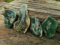 Polished One Side Polished Emerald Mtorolite Plates  x 4 From Zimbabwe