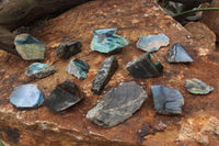 Polished One Sided Labradorite Flashy Specimens x Sold per 1 Kg -  From Tulear, Madagascar - TopRock