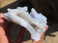 Natural Etched Blue Chalcedony Specimens  x 3 From Nsanje, Malawi