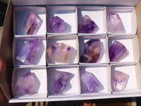 Polished Gorgeous Window Amethyst Crystals x 12 From Ankazobe, Madagascar