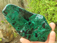 Polished Malachite Free Forms x 3 From Kolwezi, Congo