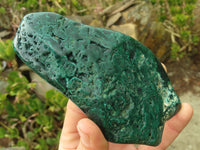 Polished Malachite Free Forms x 3 From Kolwezi, Congo