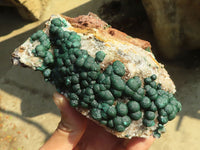 Natural Rare Ball Malachite On Drusy Quartz & Dolomite Specimen x 1 From Kambove, Congo