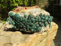 Natural Rare Ball Malachite On Drusy Quartz & Dolomite Specimen x 1 From Kambove, Congo