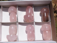 Polished Gemmy Pink Rose Quartz Mushrooms  x 6 From Madagascar - TopRock