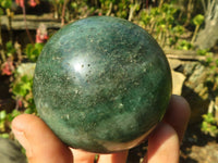 Polished  Green Fuchsite Quartz Spheres With Mica & Pyrite Flecks  x 2 From Madagascar