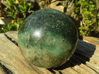 Polished  Green Fuchsite Quartz Spheres With Mica & Pyrite Flecks  x 2 From Madagascar