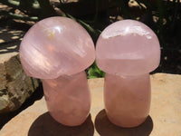 Polished Gemmy Pink Rose Quartz Mushrooms  x 6 From Madagascar - TopRock