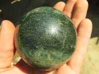 Polished  Green Fuchsite Quartz Spheres With Mica & Pyrite Flecks  x 2 From Madagascar