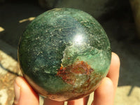 Polished  Green Fuchsite Quartz Spheres With Mica & Pyrite Flecks  x 2 From Madagascar