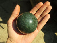 Polished  Green Fuchsite Quartz Spheres With Mica & Pyrite Flecks  x 2 From Madagascar