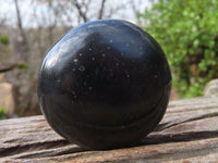 Polished Black Basalt Palm Stones x 6 From Madagascar