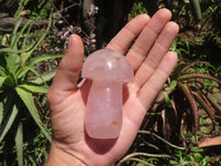 Polished Gemmy Pink Rose Quartz Mushrooms  x 6 From Madagascar - TopRock