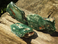 Polished Green Mtorolite / Emerald Chrome Chrysoprase Plates  x 3 From Zimbabwe - TopRock