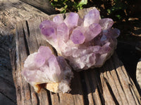 Natural Jacaranda Amethyst Clusters x 2 From Mumbwe, Zambia