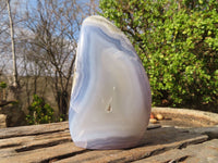 Polished Blue Lace Agate Standing Free Form x 1 From Nsanje, Malawi