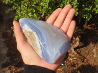 Polished Blue Lace Agate Standing Free Form x 1 From Nsanje, Malawi