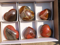 Polished Polychrome Jasper Hearts  x 6 From Madagascar