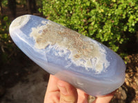 Polished Blue Lace Agate Standing Free Form x 1 From Nsanje, Malawi