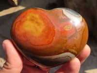 Polished Polychrome Jasper Hearts  x 6 From Madagascar