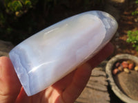 Polished Blue Lace Agate Standing Free Form x 1 From Nsanje, Malawi