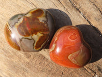 Polished Polychrome Jasper Hearts  x 6 From Madagascar