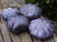 Polished Purple Lepidolite Pumpkin Carvings  x 4 From Zimbabwe - TopRock