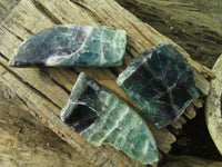 Polished Watermelon Fluorite Slices  x 3 From Uis, Namibia