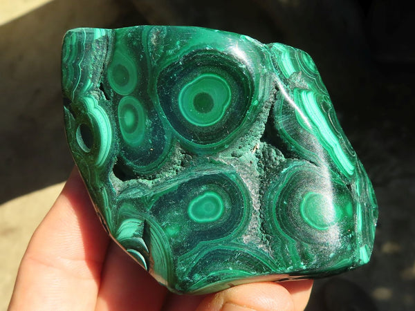 Polished Flower Banded Malachite Free Forms  x 6 From Congo - Toprock Gemstones and Minerals 