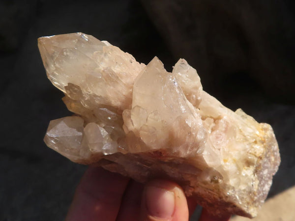 Natural Cascading Smokey Quartz Clusters x 6 From Luena, Congo