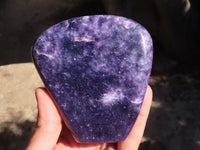 Polished Deep Purple Lepidolite Standing Free Forms  x 2 From Zimbabwe - Toprock Gemstones and Minerals 