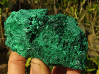 Natural Chatoyant Silky Malachite Specimens  x 3 From Kasompe, Congo