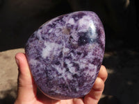 Polished Deep Purple Lepidolite Standing Free Forms  x 2 From Zimbabwe - Toprock Gemstones and Minerals 