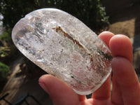 Polished Clear Quartz Galet / Palm Stones With Inclusions x 6 From Zimbabwe