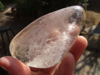 Polished Clear Quartz Galet / Palm Stones With Inclusions x 6 From Zimbabwe