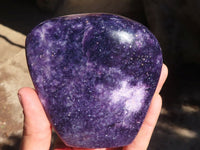 Polished Deep Purple Lepidolite Standing Free Forms  x 2 From Zimbabwe - Toprock Gemstones and Minerals 