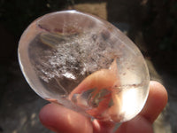 Polished Clear Quartz Galet / Palm Stones With Inclusions x 6 From Zimbabwe