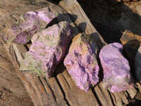 Natural Rough Stichtite & Serpentine Specimens x 4 From Barberton, South Africa