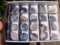 Polished Highly Selected Banded Agate Palm Stones  x 20 From Madagascar - Toprock Gemstones and Minerals 