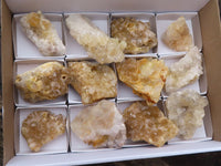 Natural Golden Limonite / Lemonite Quartz Clusters  x 12 From Zambia - Toprock Gemstones and Minerals 