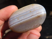 Polished Highly Selected Banded Agate Palm Stones  x 20 From Madagascar - Toprock Gemstones and Minerals 