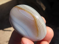 Polished Highly Selected Banded Agate Palm Stones  x 20 From Madagascar - Toprock Gemstones and Minerals 